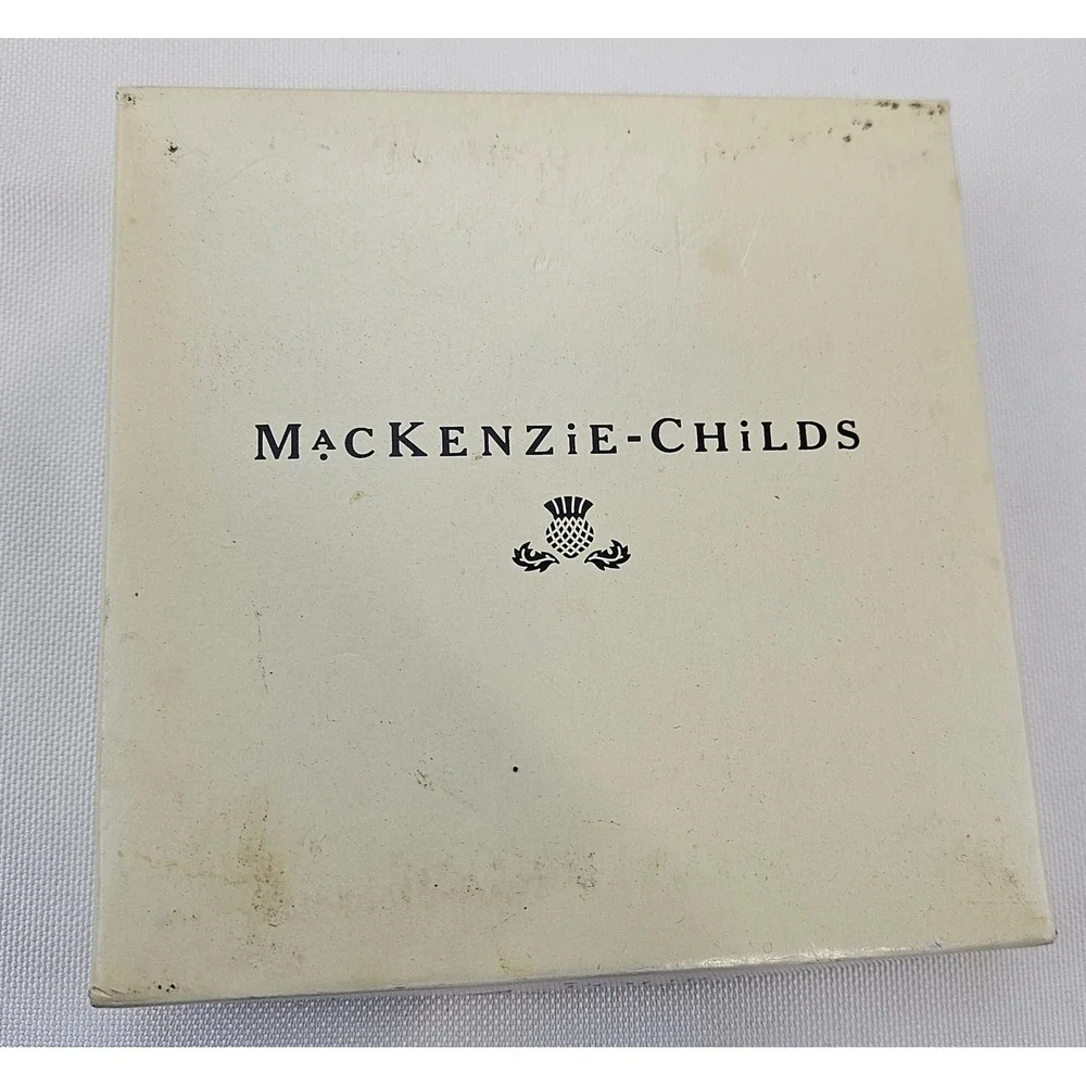 MacKenzie-Childs Set of 4 Collage Patchwork Cork Back Coasters Pink‎ Polka Dot